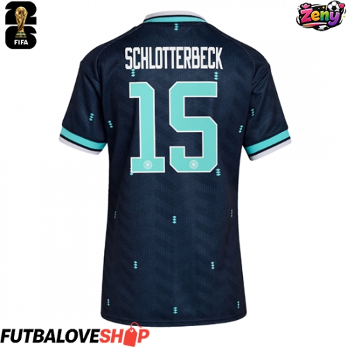 Dres Nemecko Nico Schlotterbeck #15 Preč pre Ženy MS 2026 Krátky Rukáv